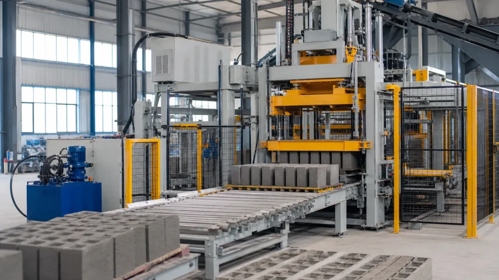 Automatic cement brick making machine